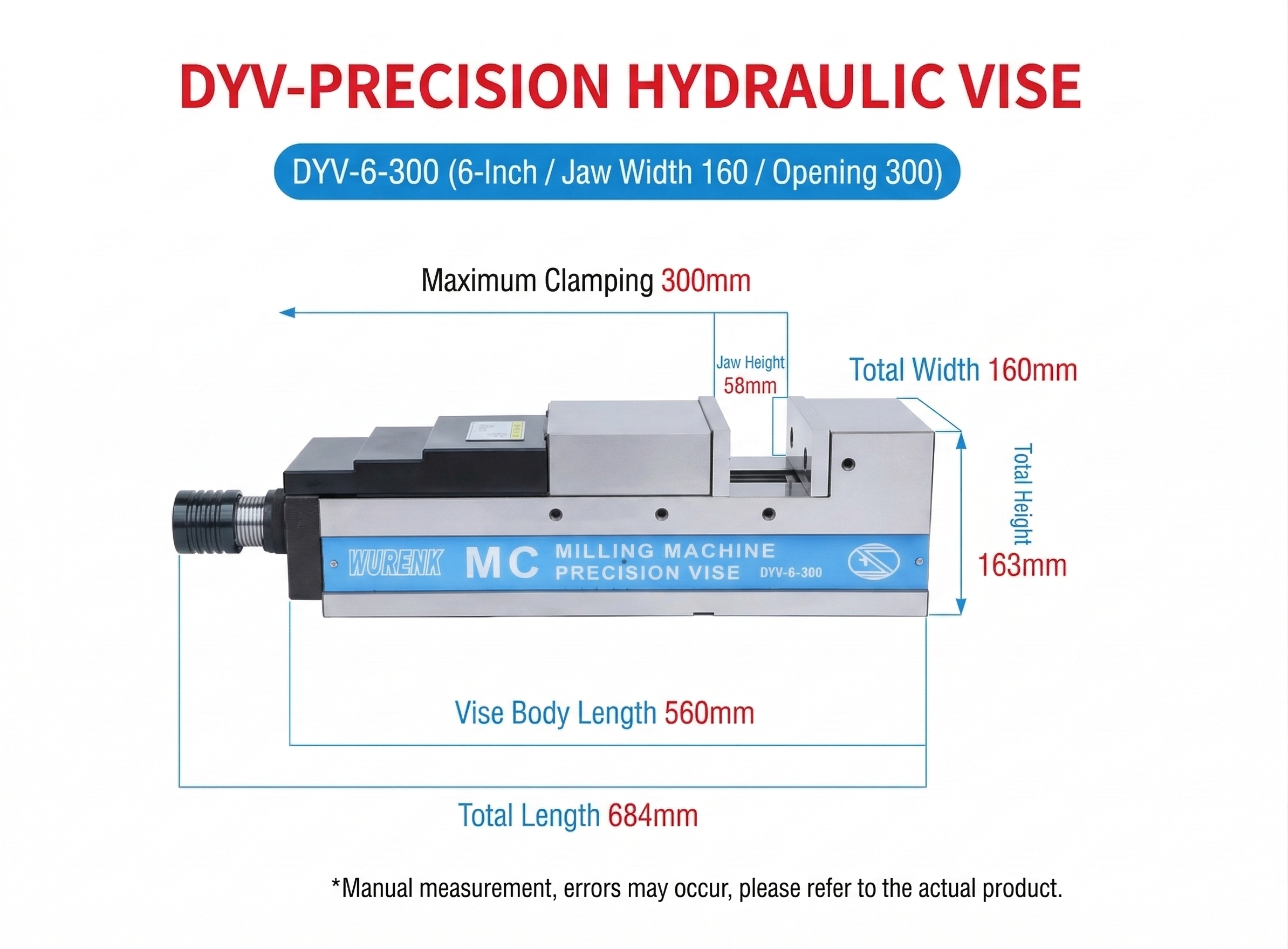High Precision MC Hydraulic Vise 5/6/8 Inch For CNC Machining Center Mechanical Force-Multiplying Pneumatic Machine Vise