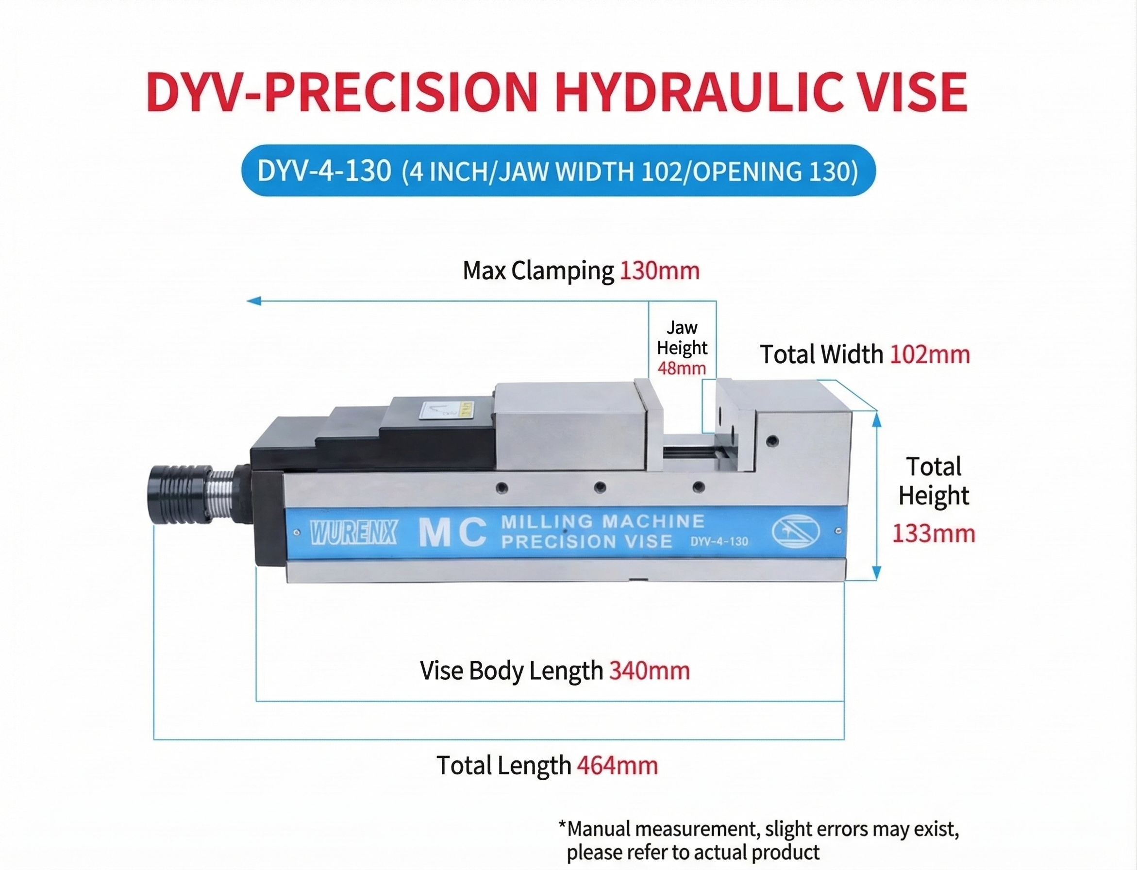 High Precision MC Hydraulic Vise 5/6/8 Inch For CNC Machining Center Mechanical Force-Multiplying Pneumatic Machine Vise