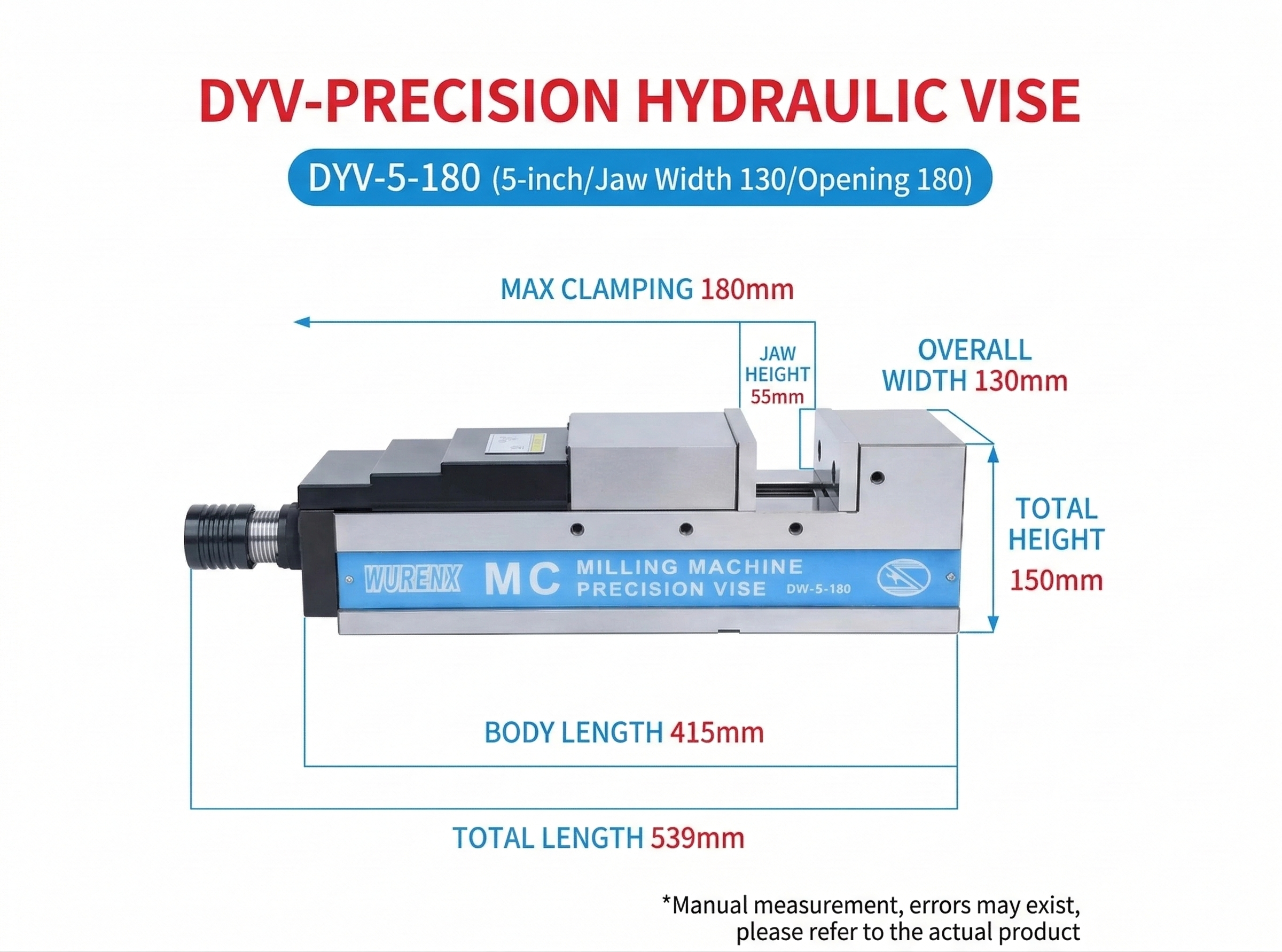High Precision MC Hydraulic Vise 5/6/8 Inch For CNC Machining Center Mechanical Force-Multiplying Pneumatic Machine Vise