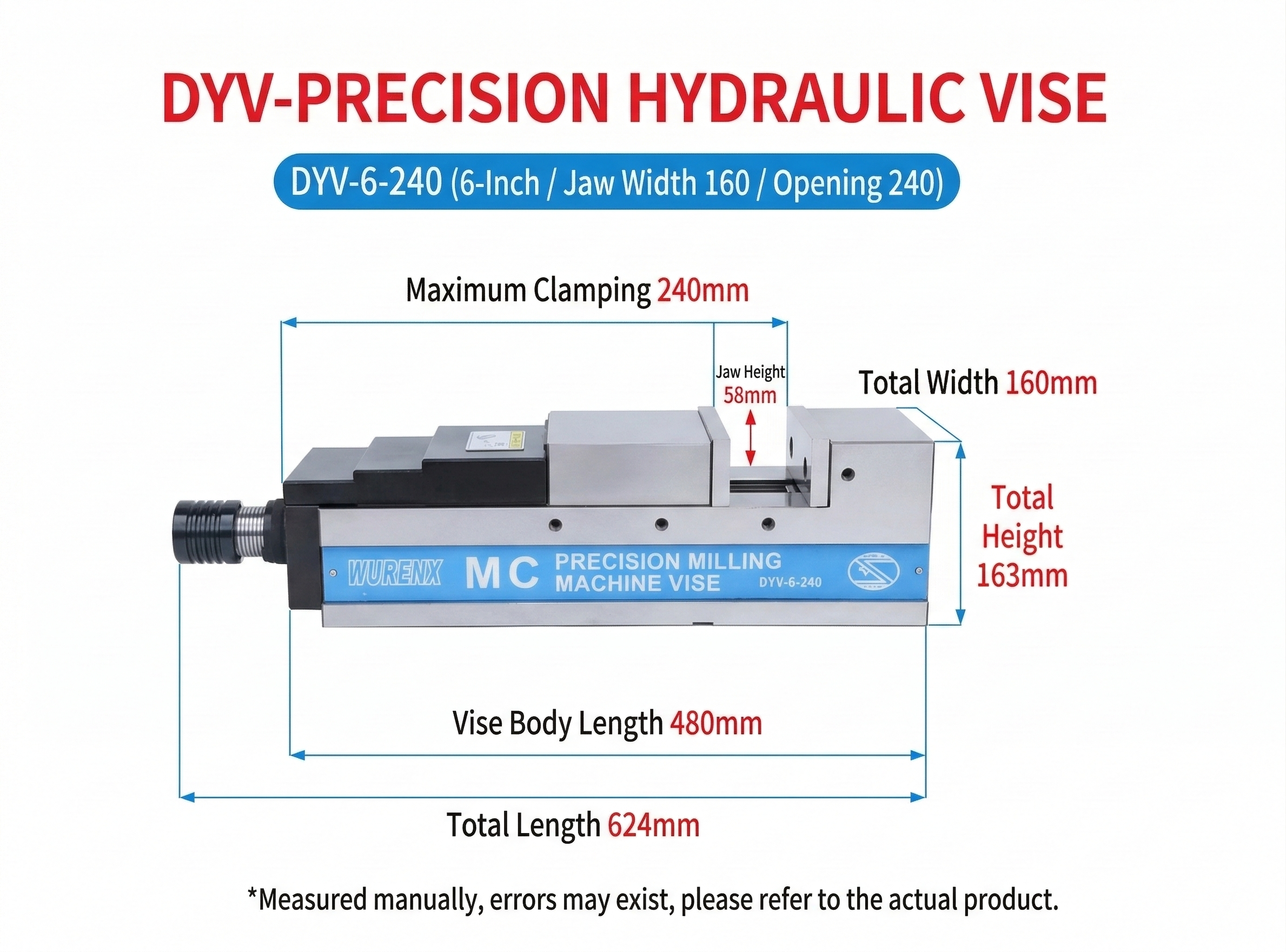 High Precision MC Hydraulic Vise 5/6/8 Inch For CNC Machining Center Mechanical Force-Multiplying Pneumatic Machine Vise