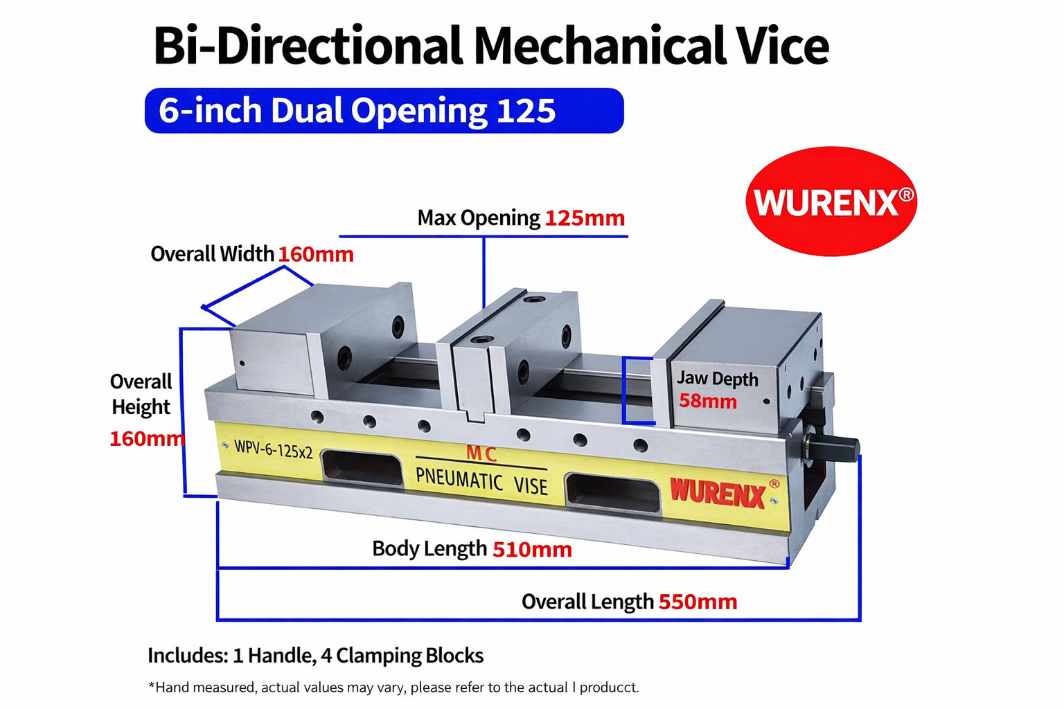 "MC Series Angle-Lock Precision Machinery and Bi-Directional Mechanical Vices - 4/ 5/ 6/ 8inch"