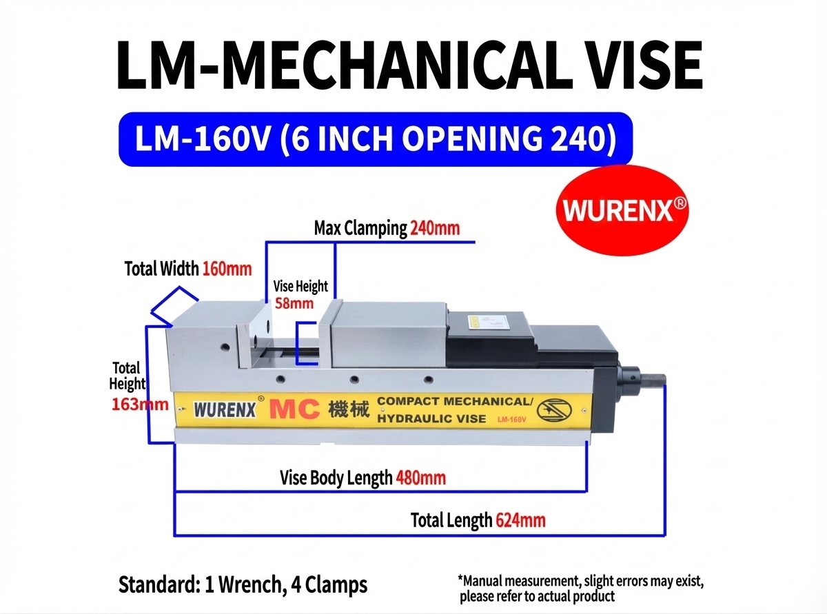 "MC Series Angle-Lock Precision Machinery and Bi-Directional Mechanical Vices - 4/ 5/ 6/ 8inch"
