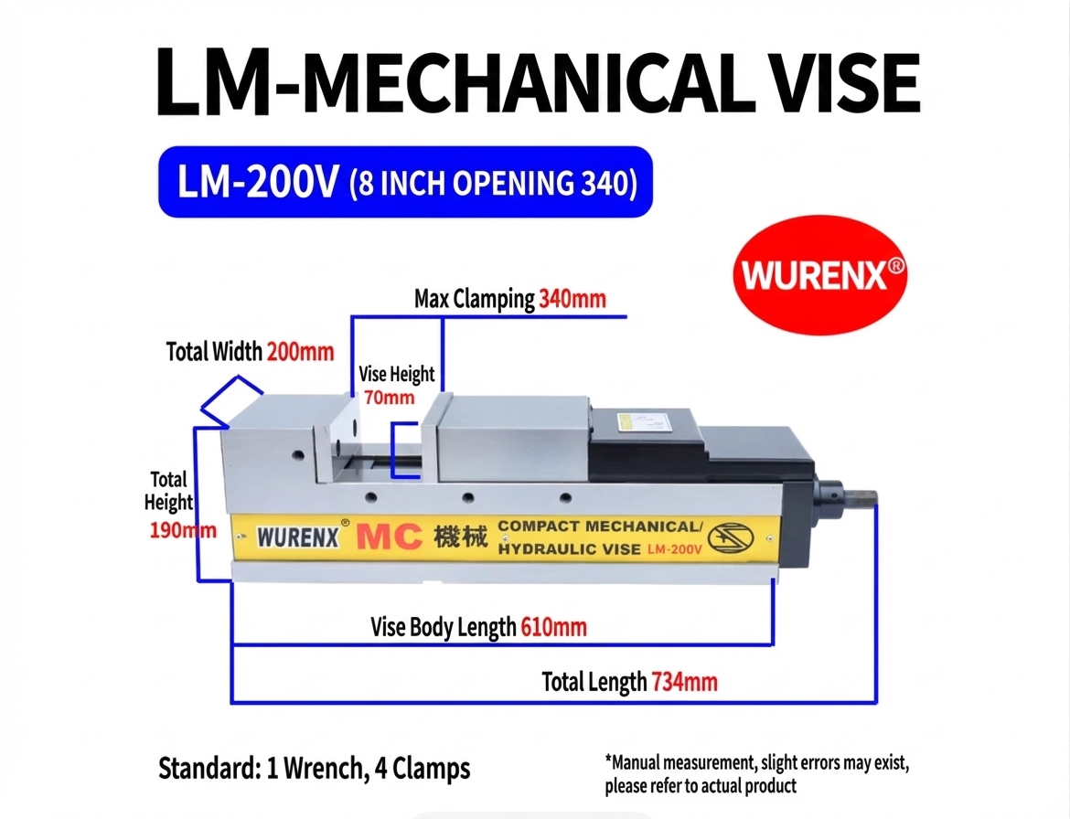 "MC Series Angle-Lock Precision Machinery and Bi-Directional Mechanical Vices - 4/ 5/ 6/ 8inch"