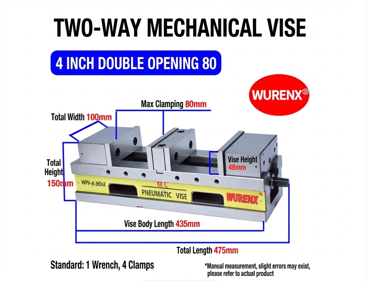 "MC Series Angle-Lock Precision Machinery and Bi-Directional Mechanical Vices - 4/ 5/ 6/ 8inch"
