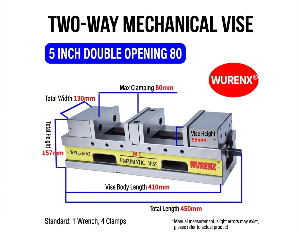 "MC Series Angle-Lock Precision Machinery and Bi-Directional Mechanical Vices - 4/ 5/ 6/ 8inch"