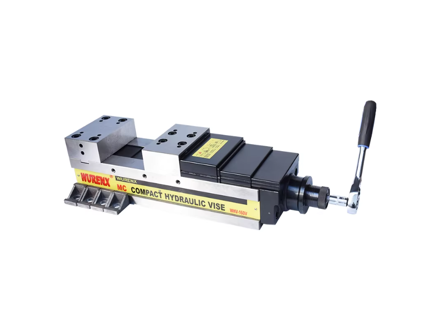 MC High-Precision Power-Boosted CNC Machine Vise (4/5/6/8 Inch) Angle-Lock Fixed Type Flat-Jaw Vise — WHV Series